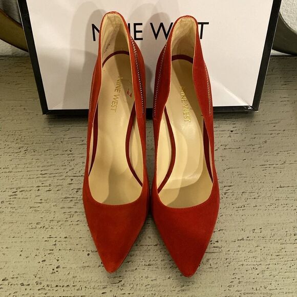 ❤️Nine West Felycia Red Genuine Suede Pumps - Picture 5 of 11